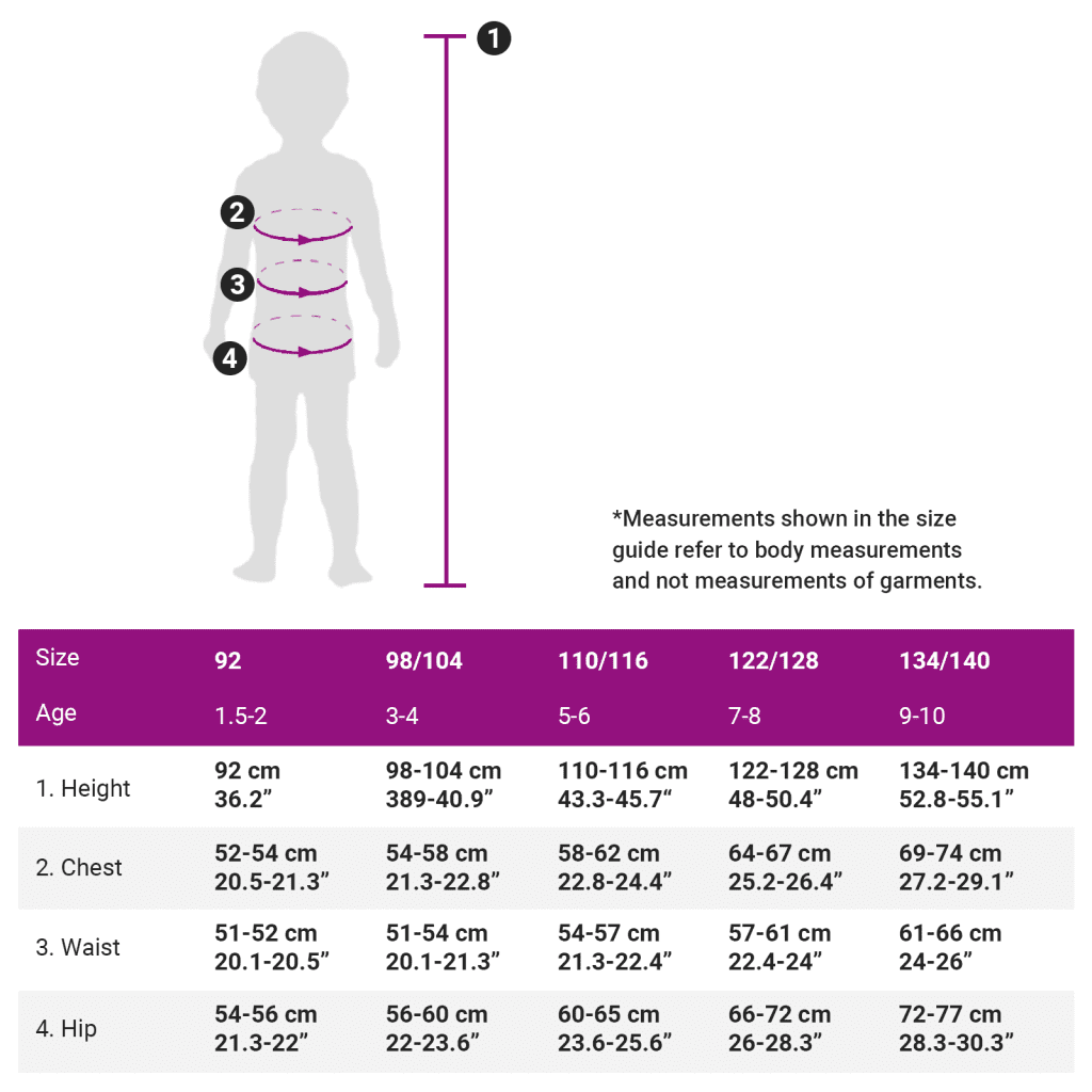 Size chart h&m kids sale