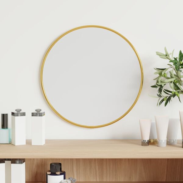 vidaXL Wall Mirror Gold &Oslash; 30 cm Round