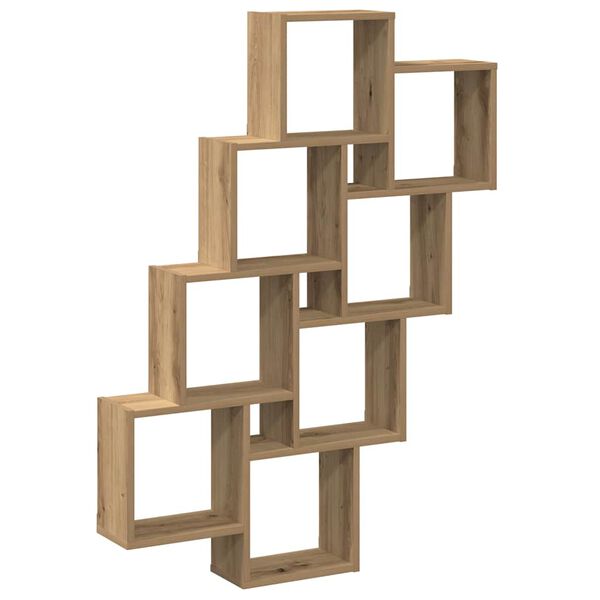 vidaXL Wall Cube Shelf Artisan Oak 90x15x119.5 cm Engineered Wood