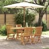 vidaXL Garden Dining Set 5 pcs Brown Solid Teak Wood