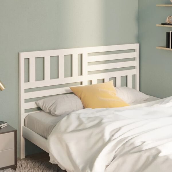 vidaXL Bed Headboard White 146x4x100 cm Solid Wood Pine