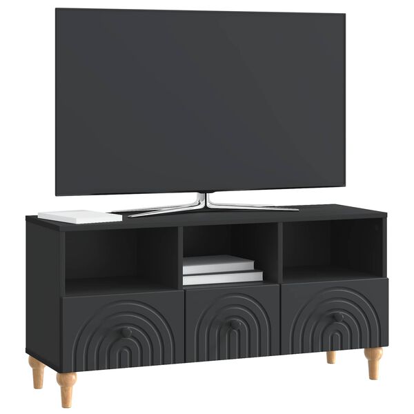 vidaXL TV Cabinet Black 102 x 34.5 x 50 cm Engineered Wood