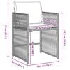 vidaXL Garden Dining Set 9 pcs Light Grey Poly Rattan