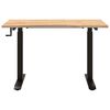 vidaXL Desk with Storage Black and Natural 120 x 60 cm Solid Oak Wood