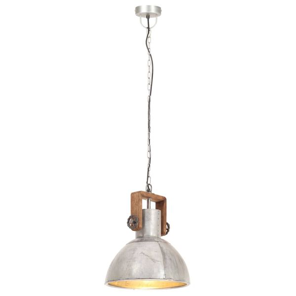 vidaXL Industrial Hanging Lamp 25 W Silver Round 30 cm E27