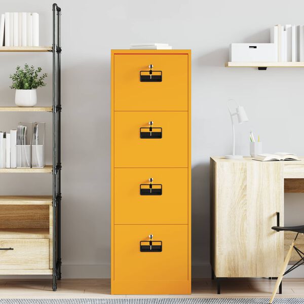 vidaXL File Cabinet with Drawer Mustard Yellow 45.5 x 42 x 139 cm