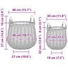 vidaXL Planter Basket with Storage 2 pcs Grey Lacak Rattan
