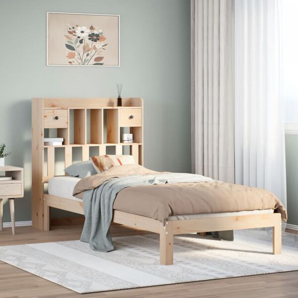 vidaXL Bookcase Bed without Mattress 100x200cm Solid Wood Pine