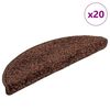 vidaXL Stair Mats 20 pcs 56x17x3 cm Brown Half Round