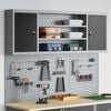 vidaXL Tool Cabinet Set with Shelf 4 pcs Black Powder-Coated Steel