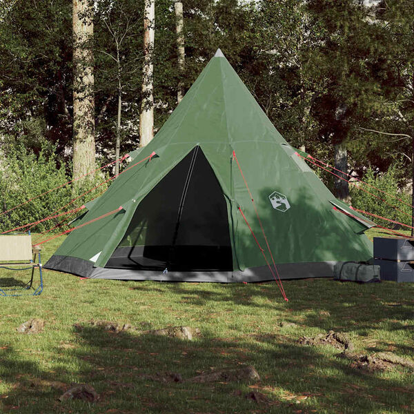 vidaXL Camping Tent Tipi 4-Person Green Waterproof