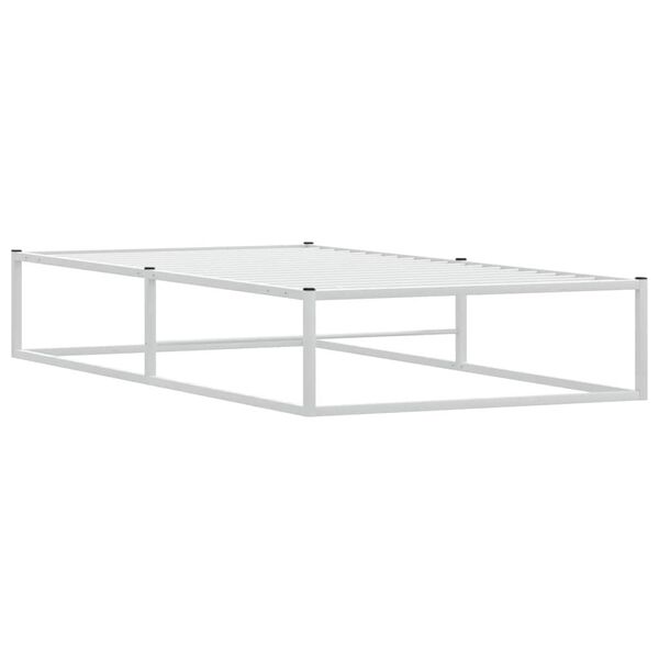 vidaXL Bed Frame without Mattress White 90x200 cm Metal