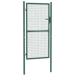 vidaXL Fence Gate Steel 100x175 cm Green