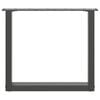 vidaXL Coffee Table Legs U-Shaped 2 pcs Anthracite 50x(42-43) cm Steel