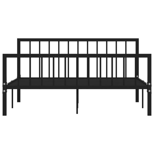 vidaXL Bed Frame without Mattress Black Metal 160x200 cm