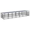 vidaXL Outdoor Dog Kennel with Roof Steel 13,14 m&sup2;