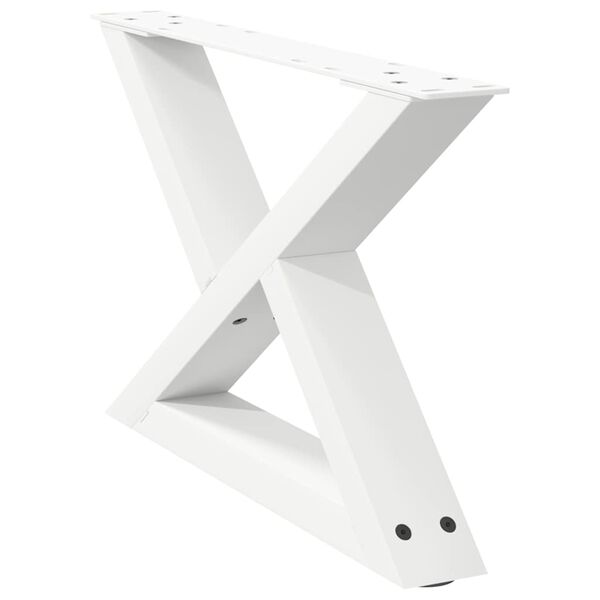 vidaXL Coffee Table Legs 2 pcs White 50x(30-31.3) cm Steel