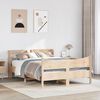 vidaXL Bed Frame with Headboard 140x200 cm Solid Wood Pine