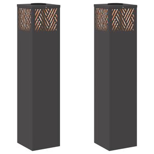 vidaXL Solar LED Pathway Light 2 pcs Warm White 18 x 18 x 80 cm