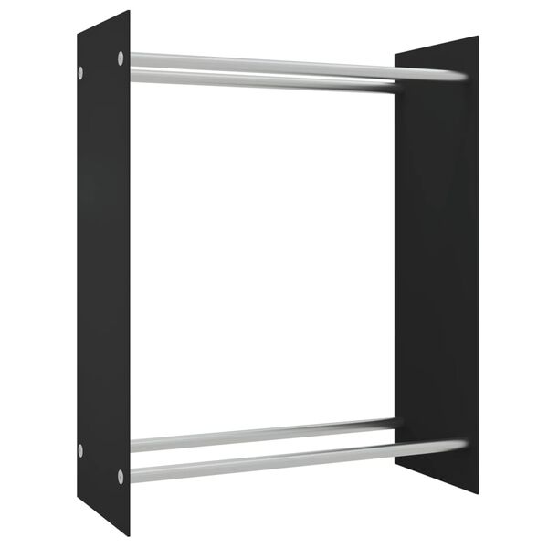 vidaXL Firewood Rack Black 80x35x100 cm Tempered Glass