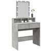 vidaXL Dressing Table with LED Concrete Grey 80x41x144.5 cm