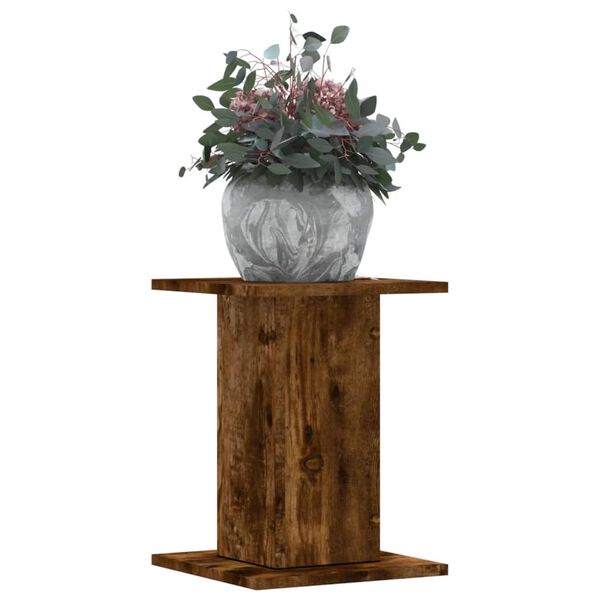vidaXL Plant Stands 2 pcs Smoked Oak 30x30x40 cm Engineered Wood