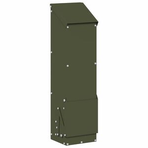 vidaXL Chicken Feeder Olive Green 13 x 12 x 51 cm Cold-Rolled Steel