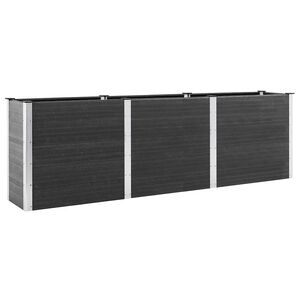 vidaXL Garden Raised Bed Grey 300x50x91 cm WPC