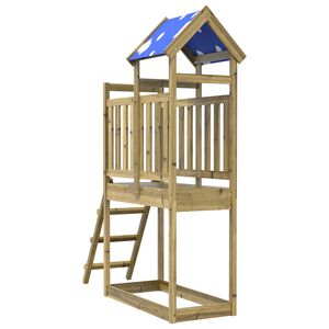 vidaXL Play Tower Brown 52.5 x 110.5 x 215 cm Solid Impregnated Wood