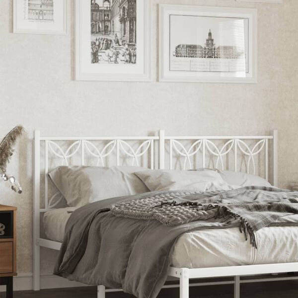 vidaXL Metal Headboard White 150 cm