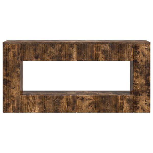 vidaXL Console Table Smoked Oak 155 x 29 x 74 cm Engineered Wood