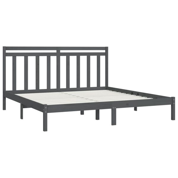 vidaXL Bed Frame without Mattress Grey 200x200 cm Solid Wood