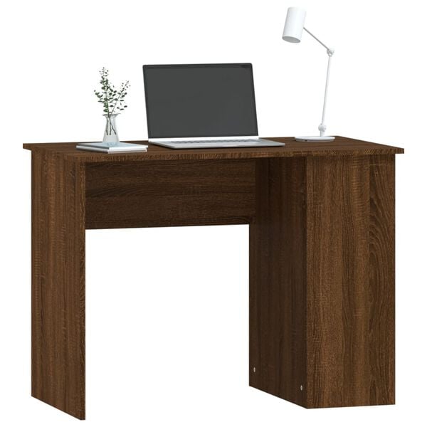 vidaXL Desk Brown Oak 100x55x75 cm Engineered Wood
