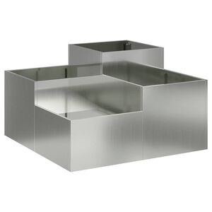 vidaXL Garden Planter Silver 100 x 100 x 48 cm Galvanised steel