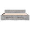 vidaXL Bed Frame with Drawers without Mattress Concrete Grey 120x190 cm Small Double