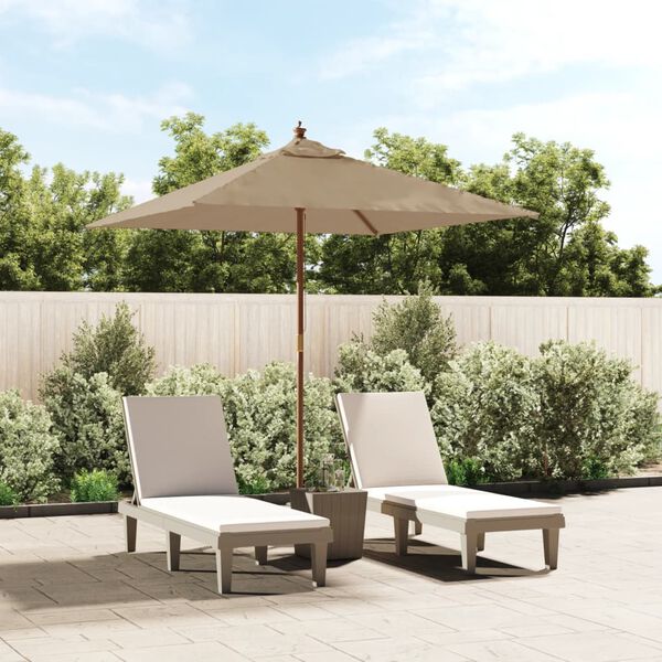 vidaXL Garden Parasol with Wooden Pole Taupe 198x198x231 cm