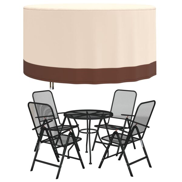 vidaXL Garden Furniture Cover Round Beige &Oslash; 157x71 cm 600D Oxford