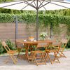 vidaXL Folding Garden Chairs 6 pcs Taupe Fabric and Solid Wood
