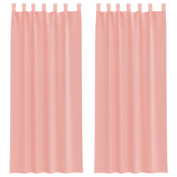 vidaXL Voile Curtains with Rod Pockets 2 pcs Pink