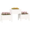 vidaXL Planter White 178.5x44x75 cm Solid Wood Pine
