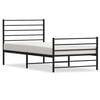 vidaXL Metal Bed Frame without Mattress with Footboard Black 90x190cm