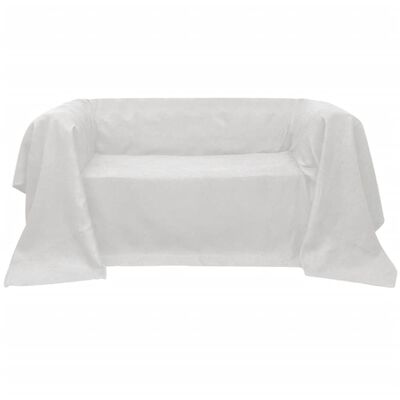Micro-suede Couch Slipcover Cream 210 x 280 cm