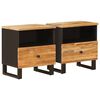vidaXL Bed cabinet 2 pcs Brown 40 x 33 x 46 cm Solid Mango Wood