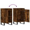 vidaXL Sideboards 2 pcs Smoked Oak 40x35x70 cm Engineered Wood