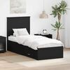 vidaXL Bed Frame Black and Silver 70 x 190 cm Engineered Wood