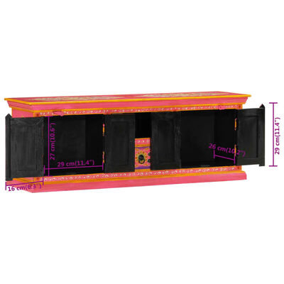 vidaXL TV Cabinet Pink 110x30x40 cm Solid Wood Mango