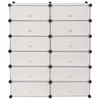 vidaXL Interlocking Shoe Organiser with 12 Compartments White