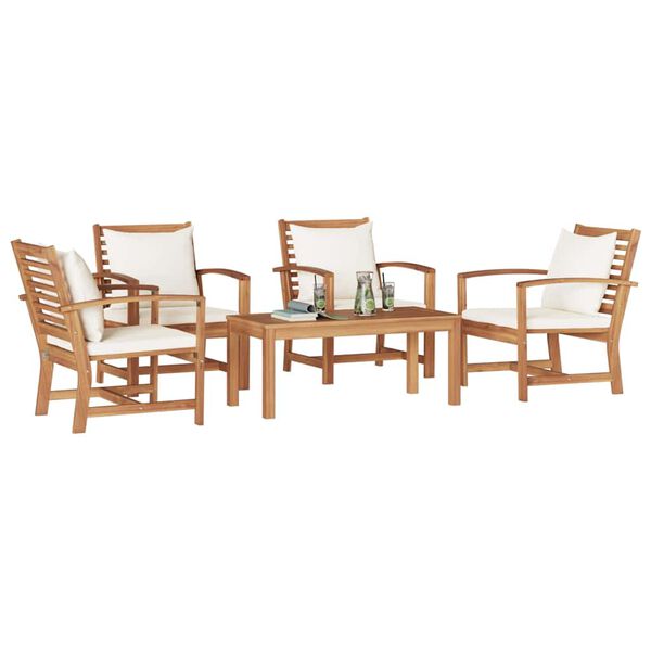 vidaXL Garden Sofa Set Natural Solid teak wood