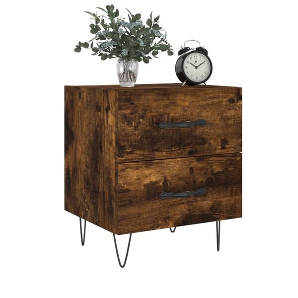 vidaXL Bedside Cabinets 2 pcs Smoked Oak 40x35x47.5 cm Engineered Wood