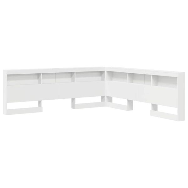 vidaXL Storage Headboard with Shelf White 200 cm Engineered Wood
